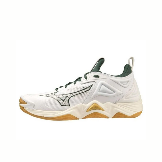 Mizuno Wave Momentum 3 White Green Gold Unisex Sneakers