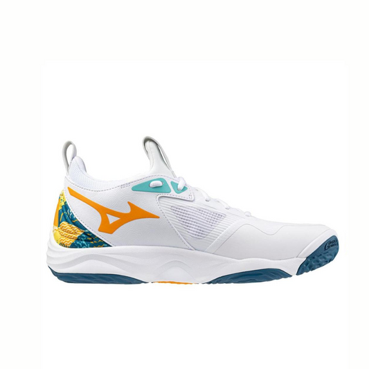 Mizuno Wave Momentum 3 White Moroccan Blue Unisex Sneakers Carrot-Curl