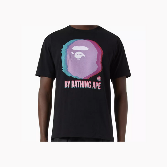A Bathing Ape Follow Glitch Art College T-shirt in Cotton