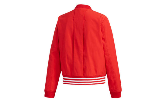 (WMNS) adidas WV 3S Zipper Casual Sports Woven Jacket Red FI9270