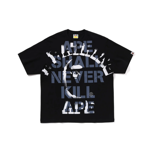 BAPE Spray Print College Relaxed Fit Tee 'Black'