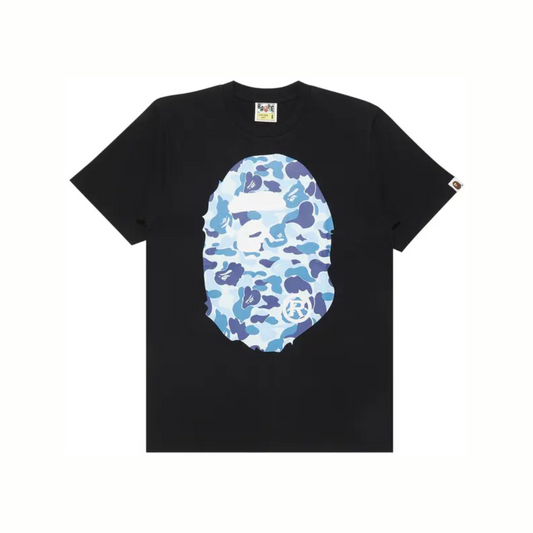 BAPE ABC Camo Big Ape Head Tee 'Black/Blue'